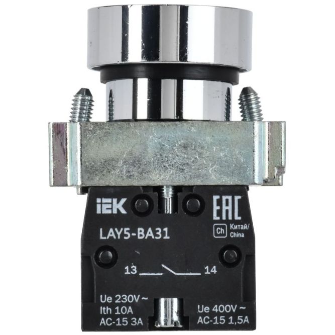 Кнопка LAY5-BA31 без подсветки зел. 1з IEK BBT60-BA-K06