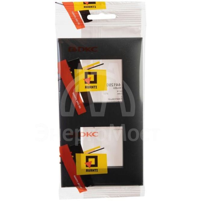 Рамка 2-м 4мод. Avanti &amp;quot;Черный матовый&amp;quot; DKC 4412904