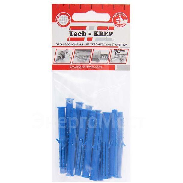 Дюбель распорный Чапай 6х60 шипы+усы полипропилен (уп.14шт) пакет Tech-Krep 111129