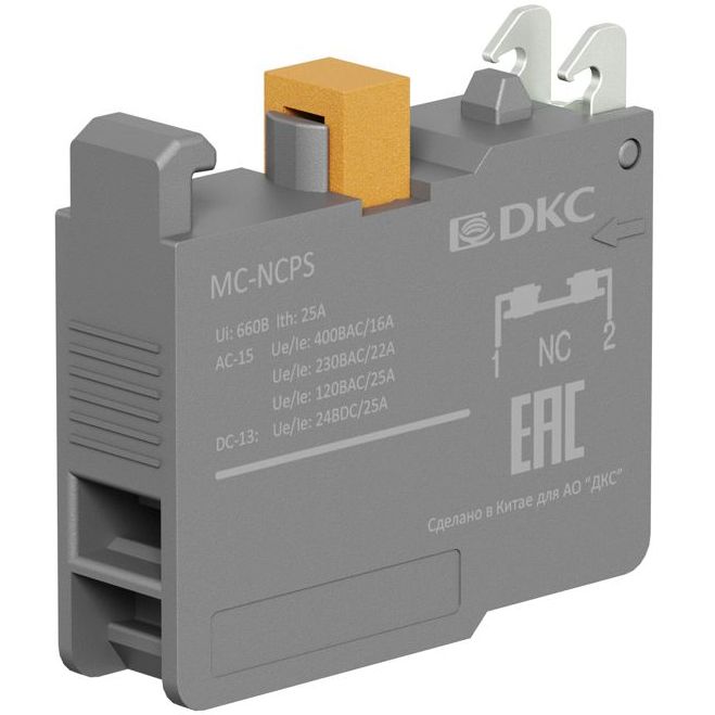 Блок контактный с клеммными зажимами под винт нормально-замкнутый DKC MC-NCPS