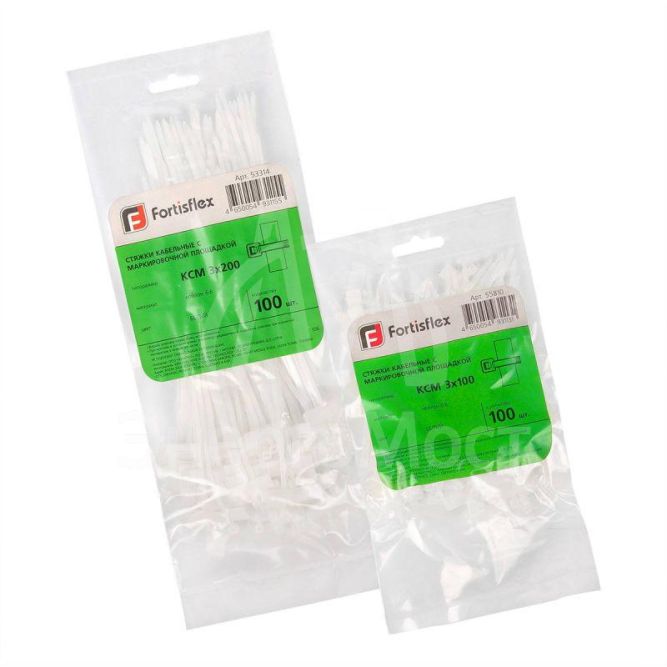 Хомут кабельный КСМ 3х200 нейл. бел. (уп.100шт) Fortisflex 53314