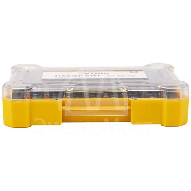 Набор бит с магнитным держателем 25-50мм 49шт пластик. коробка Kranz KR-92-0462