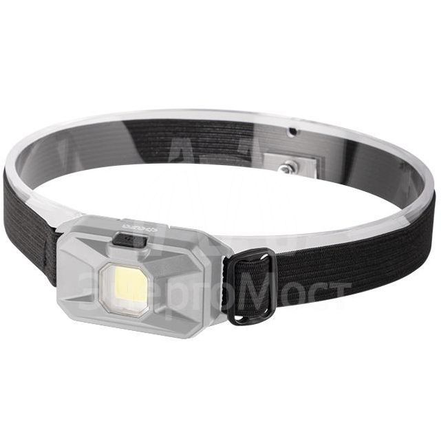 Фонарь налобный H8-L1W-gy 1Вт COB 100лм IP20 3 режима: 100проц./30проц./мигающ. 3хAAA (не в компл.) сер. блист. ФАZА 5031159