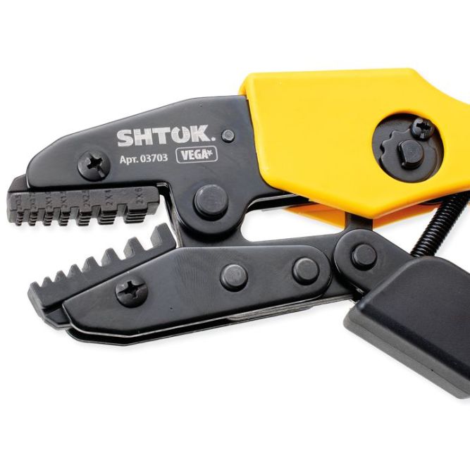 Пресс-клещи ПК-23+ матрица профиль трапеция 2х(0.5-6.0)кв.мм (03703) SHTOK 376210