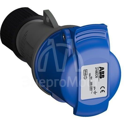 Розетка кабельная 216EC6 Easy&amp;amp;Safe 216EC6 16А 2P+E IP44 6ч ABB 2CMA102003R1000