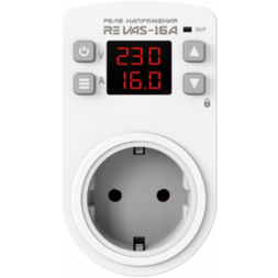 Реле напряжения розеточное с контролем тока RE VAS-16A