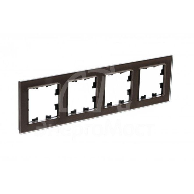 Рамка 4-м AtlasDesign Nature стекло мокко SchE ATN320604