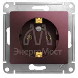 Механизм розетки 1-м Glossa 16А 250В с заземл. баклажан. SchE GSL001143