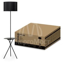 Светильник ТНО 04П-ВB 60Вт E27 230В торшер напольный под лампу на основании с полкой черн. IN HOME 4690612049649