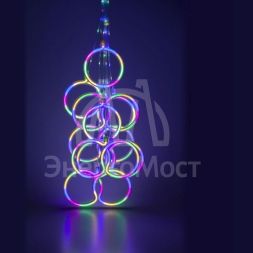 Гирлянда EGNIG - RI занавес &amp;quot;Неоновые кольца&amp;quot; 2.4х0.65м 520LED мультиколор IP20 220В 8 режимов Эра Б0051878