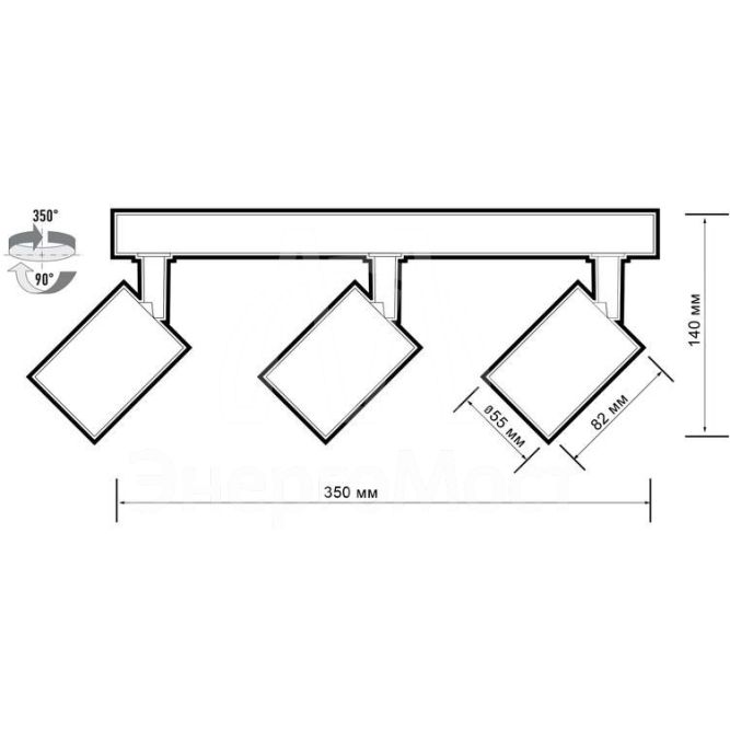 Светильник PDL-R под лампу 3xGU10 макс. 3х15Вт BL 230В IP20 JazzWay 5049383