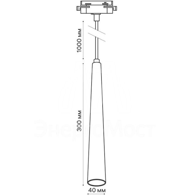 Светильник трековый подвес светодиодный ARTLINE 40х40х300мм 12Вт 960Лм 4000К 230В алюм. 6.4кв.м бел. Ritter 59712 8