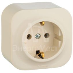 Розетка 1-м ОП Quteo 16А с заземл. сл. кость Leg 782241