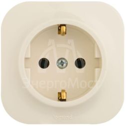 Розетка 1-м ОП Quteo 16А с заземл. сл. кость Leg 782241