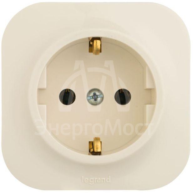 Розетка 1-м ОП Quteo 16А с заземл. сл. кость Leg 782241