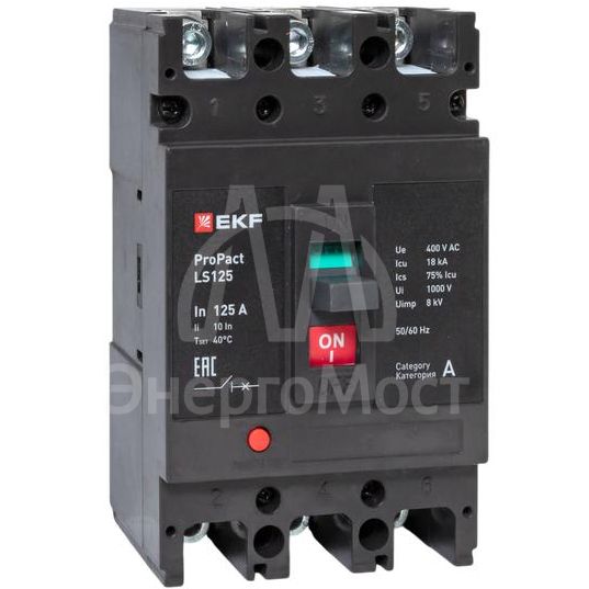 Выключатель автоматический 3п 125А 18кА LS150 ProPact EKF mccb-125-18-3-125-ls