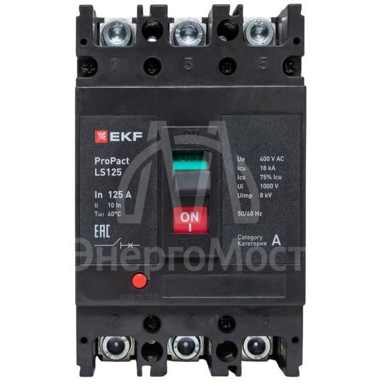Выключатель автоматический 3п 125А 18кА LS150 ProPact EKF mccb-125-18-3-125-ls