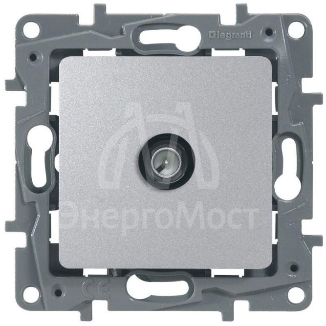 Розетка телевизионная оконечная TV СП Etika 5дБ 5-862МГц механизм алюм. Leg 672465