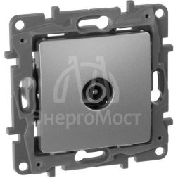 Розетка телевизионная оконечная TV СП Etika 5дБ 5-862МГц механизм алюм. Leg 672465