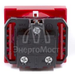 Розетка 1-м СП Viva 2мод. защ. шторки с заземл. красн. DKC 45015