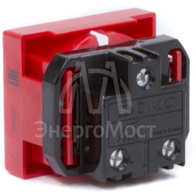 Розетка 1-м СП Viva 2мод. защ. шторки с заземл. красн. DKC 45015