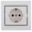 Розетка 1-м СП Мира керам. с заземл. бел./сер. LEZARD 701-0215-122