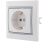 Розетка 1-м СП Мира керам. с заземл. бел./сер. LEZARD 701-0215-122