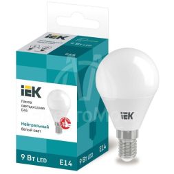 Лампа светодиодная ECO G45 9Вт шар 4000К E14 230В IEK LLE-G45-9-230-40-E14