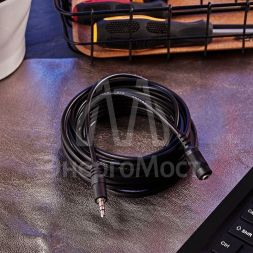 Шнур 3.5мм гнездо стерео-3.5мм штекер стерео 5м Rexant 17-4006