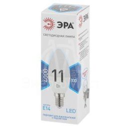 Лампа светодиодная B35-11w-840-E14 свеча 880лм ЭРА Б0032982