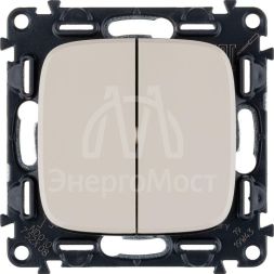 Механизм переключателя 2-кл. СП Valena Allure 10А IP20 250В с лиц. панелью безвинт. зажимы сл. кость Leg 752808