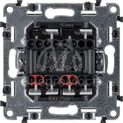 Механизм переключателя 2-кл. СП Valena Allure 10А IP20 250В с лиц. панелью безвинт. зажимы сл. кость Leg 752808