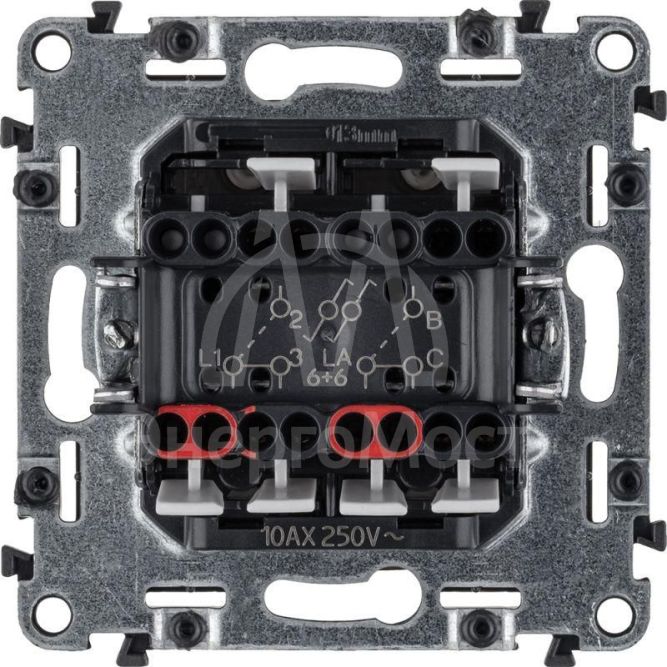 Механизм переключателя 2-кл. СП Valena Allure 10А IP20 250В с лиц. панелью безвинт. зажимы сл. кость Leg 752808