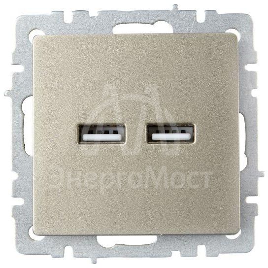Розетка BRITE USB A+A 3.1А РЮ10-1-БрШ шампань IEK BR-U21-D31-K37