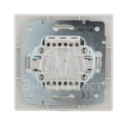 Выключатель 2-кл. СП Мира 10А IP20 со вставкой жемчуж./бел. перламутр LEZARD 701-3030-101