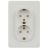 Розетка 2-м СП Style 7-208-01 16А 250В IP20 2х2P+E Schuko с заземл. защ. шторки бел. Intro Б0060625