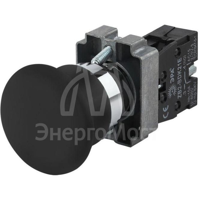 Кнопка LAY5-BC21 &amp;quot;Грибок&amp;quot; 1з BBG70-BC-K02E черн. ЭРА Б0045640