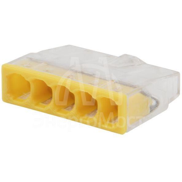 Экспресс-клемма строительно-монтажная СМК 2273-205 5-проводная 0.5-2.5кв.мм (блист.5шт) Rexant 07-3214-5