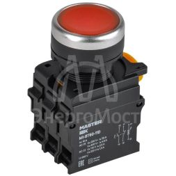 Кнопка d22мм 1НО+1НЗ MASTER с подсветкой красн. IEK MI-BT60-11D-3-12-K04