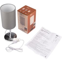 Светильник настольный JH3-01-gy E14 IP20 110х110х310мм метал.; ткань; PVC-пластик сер. JazzWay 5062368