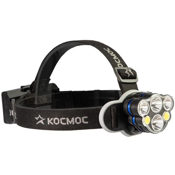 Фонарь налобный 2х4Вт T6 2х2Вт XPE 2x2Вт COB /Li-ion 2х1200мА.ч ABS пластик КОСМОС (KOC852Lit)