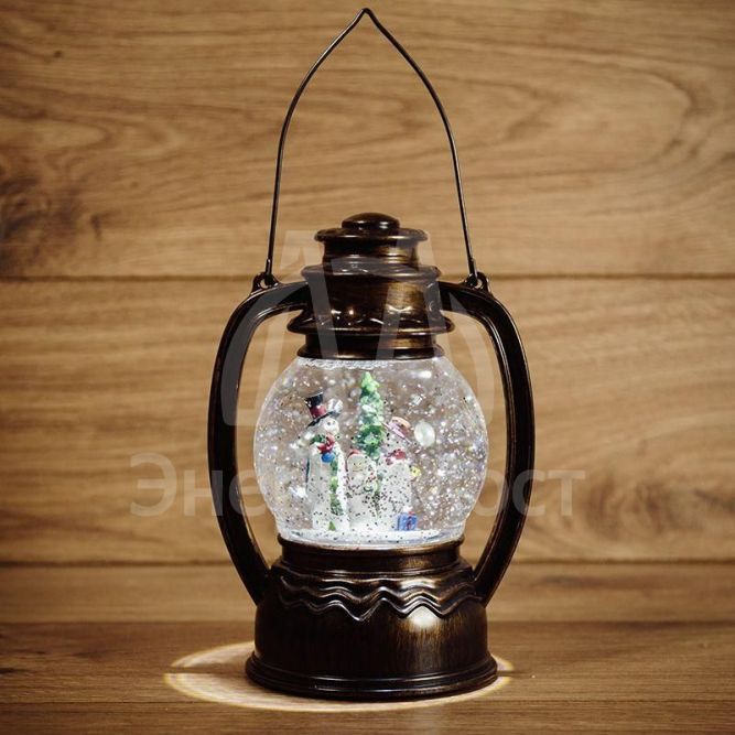 Фонарь декоративный &amp;quot;Снеговики&amp;quot; с эффектом снегопада и подсветкой бел. Neon-Night 501-061