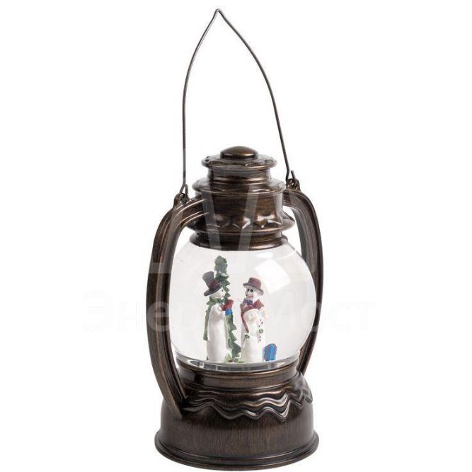 Фонарь декоративный &amp;quot;Снеговики&amp;quot; с эффектом снегопада и подсветкой бел. Neon-Night 501-061
