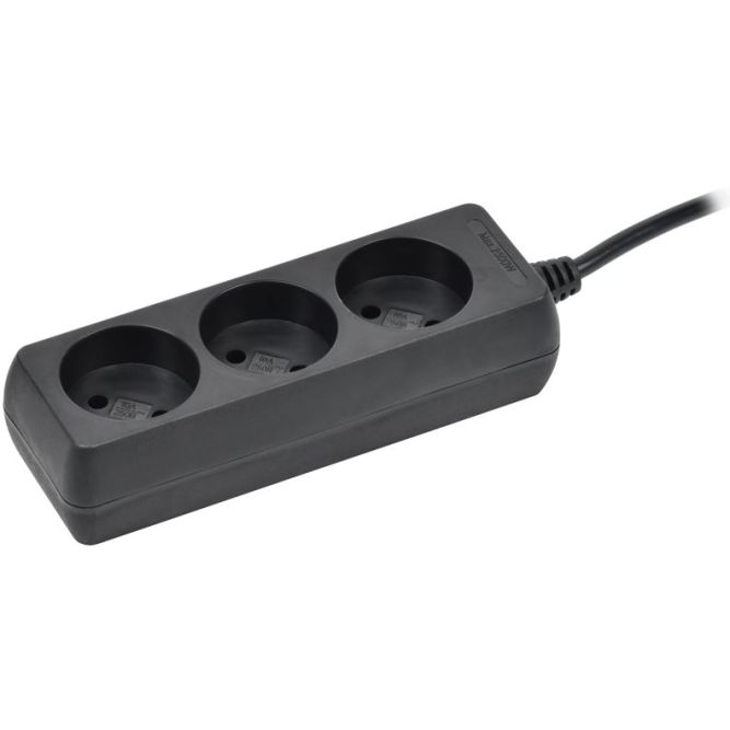 Удлинитель 3х5м без заземл. 10А IP20 У3 250В ПВС 2х0.75 черн. IEK WYP10-06-03-05-K02