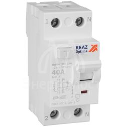 Выключатель дифференциального тока (УЗО) 2п 40А 100мА тип AC 4.5кА OptiDin DM63-2340 УХЛ4 КЭАЗ 343895