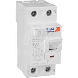 Выключатель дифференциального тока (УЗО) 2п 40А 100мА тип AC 4.5кА OptiDin DM63-2340 УХЛ4 КЭАЗ 343895