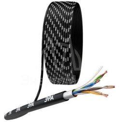 Кабель витая пара F/UTP кат.5E 4х2х24AWG solid CU PE Outdoor черн. (м) Эра Б0044689