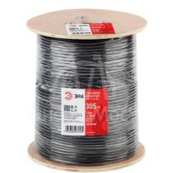 Кабель витая пара F/UTP кат.5E 4х2х24AWG solid CU PE Outdoor черн. (м) Эра Б0044689