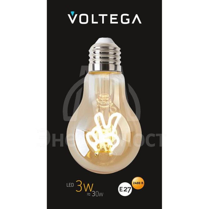 Лампа светодиодная филаментная Loft 271 A60 3Вт 2400К E27 Voltega 8584