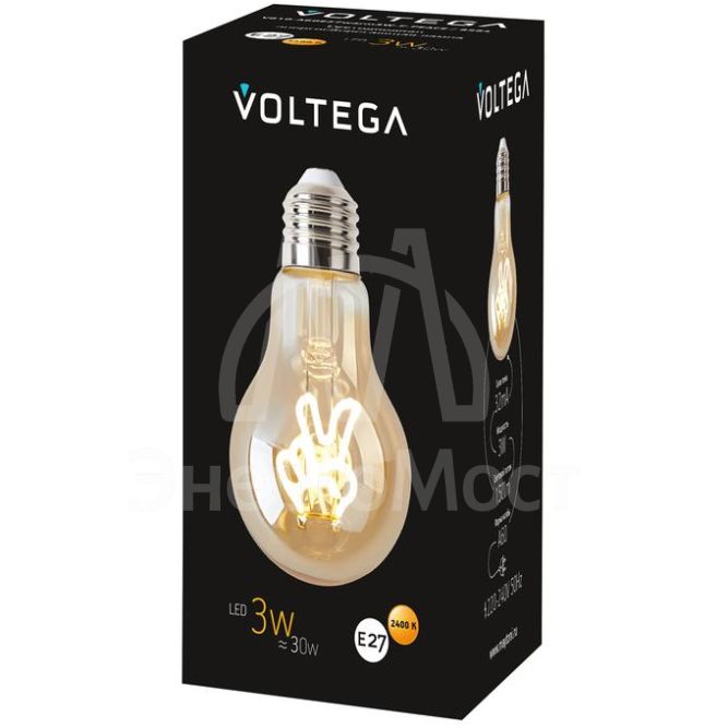 Лампа светодиодная филаментная Loft 271 A60 3Вт 2400К E27 Voltega 8584